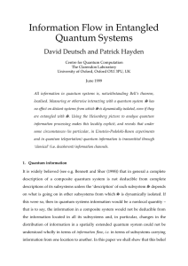 Information Flow in Entangled Quantum Systems