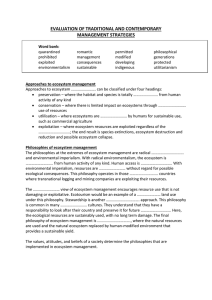 Approaches to ecosystem management