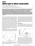 Optical gain in silicon nanocrystals