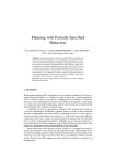Planning with Partially Specified Behaviors