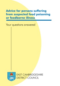 Advice for persons suffering from suspected food poisoning or