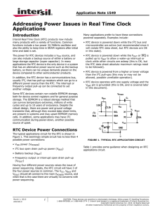 AN1549: Addressing Power Issues in Real Time Clock