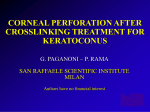 corneal perforation after crosslinking treatment for keratoconus