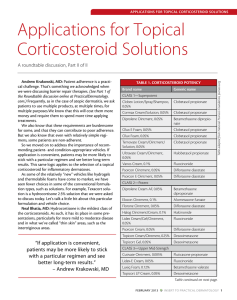 Applications for Topical Corticosteroid Solutions