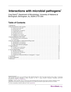 Interactions with microbial pathogens