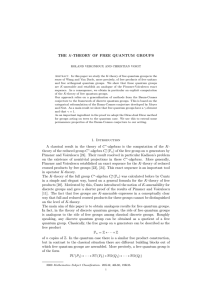 THE K-THEORY OF FREE QUANTUM GROUPS 1. Introduction A