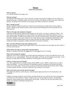 Mumps (Infectious parotitis)