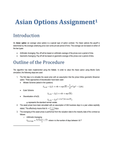 Asian Options Assignment 1