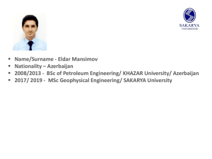 KHAZAR University/ Azerbaijan 2017/ 2019 - MSc