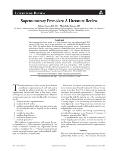 Supernumerary Premolars - American Academy of Pediatric Dentistry