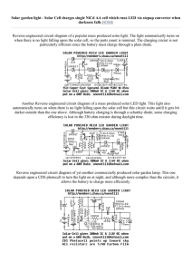 Solar garden light - Solar Cell charges single NiCd AA cell which