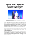 Burgan Bank`s Marketing Strategy recognized as the best in the region