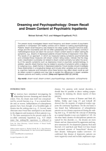 Dreaming and Psychopathology: Dream Recall and Dream Content