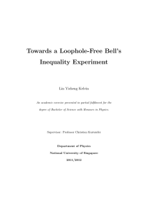Towards a Loophole-Free Bell`s Inequality Experiment