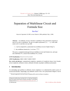 Separation of Multilinear Circuit and Formula Size