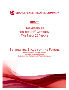 shakespeare for the 21 century: the next 25 years setting the stage