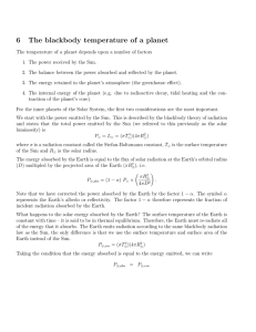 6 The blackbody temperature of a planet