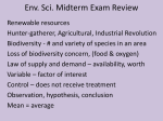Env. Sci. Midterm Exam Review