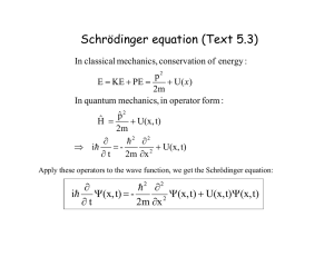 Schrödinger equation (Text 5.3)