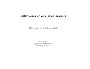 2500 years of very small numbers - University of Hawaii Mathematics