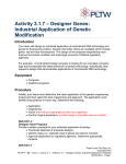 Activity 3.1.7: Designer Genes: Industrial Application Genetic