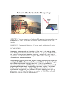 Photoelectric Effect: The Quantization of Energy and Light