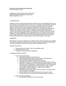 Panretinal Laser for Neovascular Glaucoma