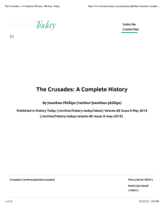 The Crusades: A Complete History | History Today