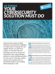 your cybersecurity solution must do