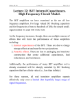 BJT Internal Capacitances. High Frequency