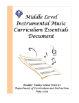 Middle Level Instrumental Music Curriculum Essentials