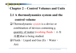 2.1 A thermodynamics system and the control volume Chapter 2