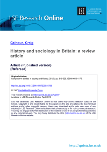 History and sociology in Britain: a review article