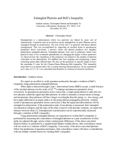 Entangled Photons and Bell`s Inequality