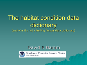 The habitat condition data dictionary