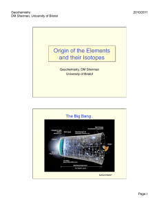 Origin of the Elements and their Isotopes