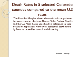 Death Rates in 5 selected counties compared to