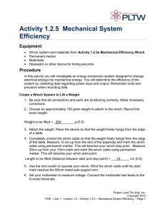 Activity 1.2.5 Mechanical System Efficiency Equipment