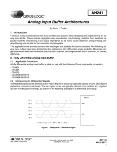 Analog Input Buffer Architectures