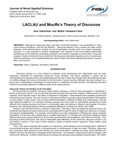 LACLAU and Mouffe`s Theory of Discourse
