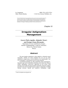 Irregular Astigmatism Management