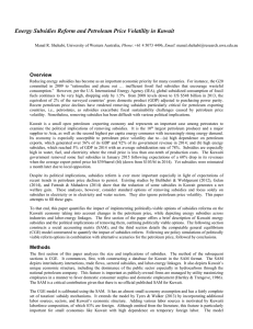 Energy Subsidies Reform and Petroleum Price Volatility in Kuwait