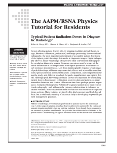 AAPM-RSNA Physics Tutorial for Residents: Typical Patient