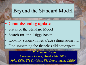 Beyond the Standard Model - Particle Physics Department (PPD)