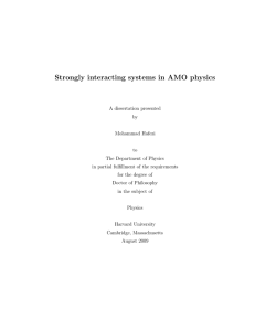 Strongly interacting systems in AMO physics