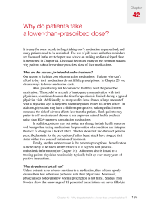 42 Why do patients take a lower-than-prescribed
