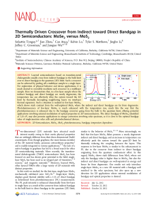 Thermally Driven Crossover from Indirect toward Direct Bandgap in