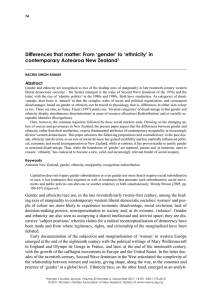 Differences that matter: From `gender` to `ethnicity` in contemporary