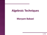 Algebraic Techniques