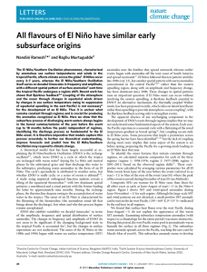 All flavours of El Niño have similar early subsurface origins - e